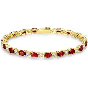 ✨Fancime Women Gold Plated Sterling Birthstone Tennis Bracelets Jewelry Gifts
